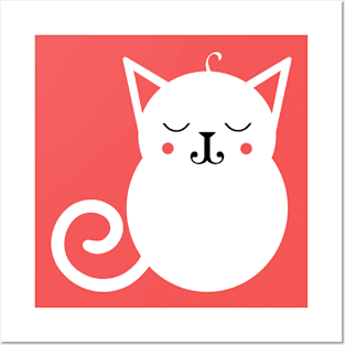 Cute Cat Blanche of Tranquility Posters and Art